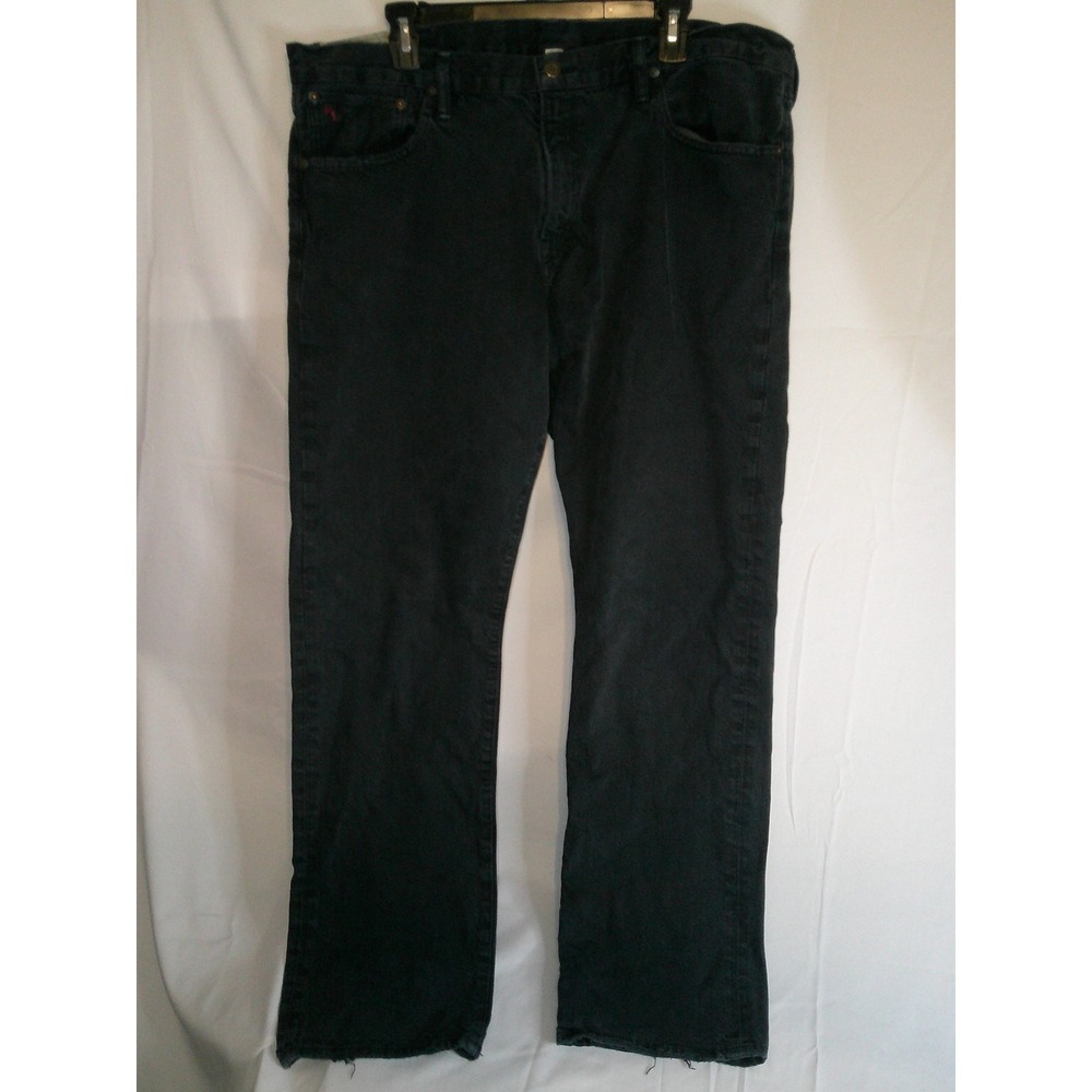 Distressed Polo Ralph Lauren Dungarees Black Jeans Mens 38x32 Actual‎ 42x32